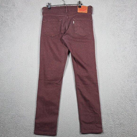 Levis Jeans Mens Size 30x32 Dark Burgundy Stretch 511 Slim Fit 5 Pocket Denim - Picture 4 of 7
